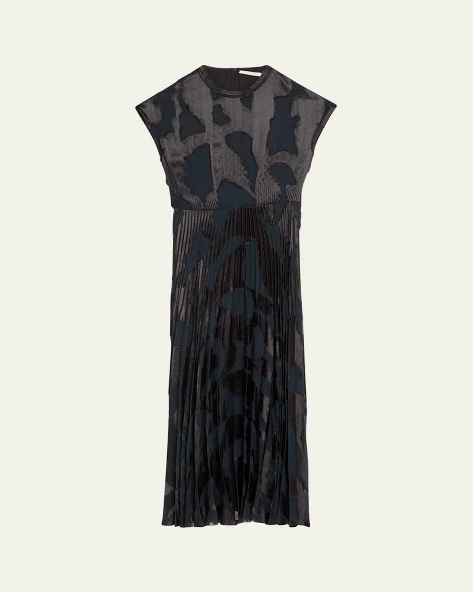 Abstract Fil Couple Fit-Flare Midi Dress